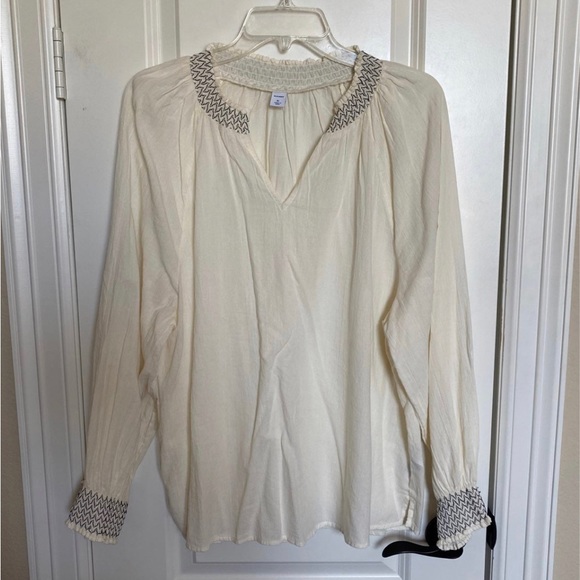 NWOT Womens plus size clothes Old Navy Embroidered Peasant Blouse Top size: XL - Picture 7 of 10